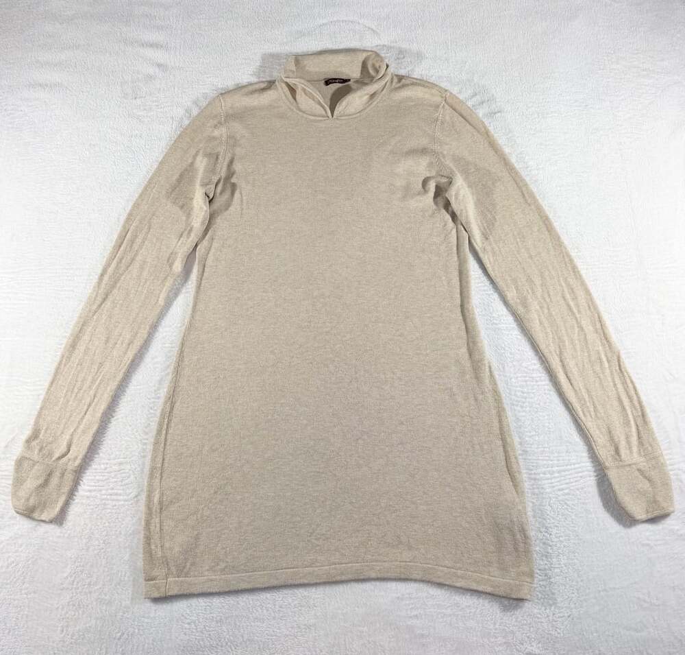 J.McLaughlin Turtleneck Sweater Dress Size S Beige Cotton Blend, S
